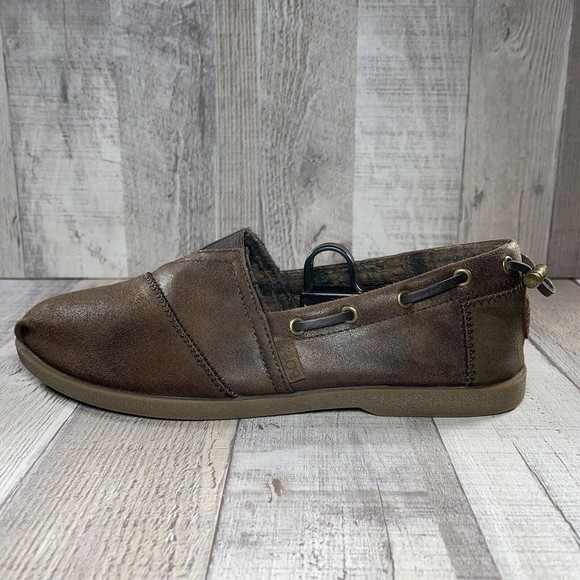 BOBS by Skechers Chill Luxe Buttoned Up Women's Leather Slip On Flats Size 9.5 - Picture 6 of 13